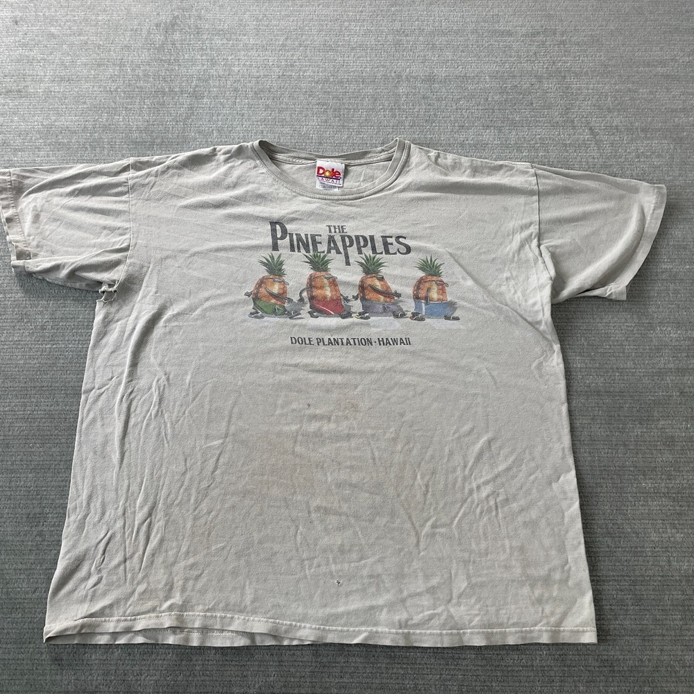 Vintage Dole Plantation Hawaii T Shirt Mens XL Gray Hawaiian The Pineapples